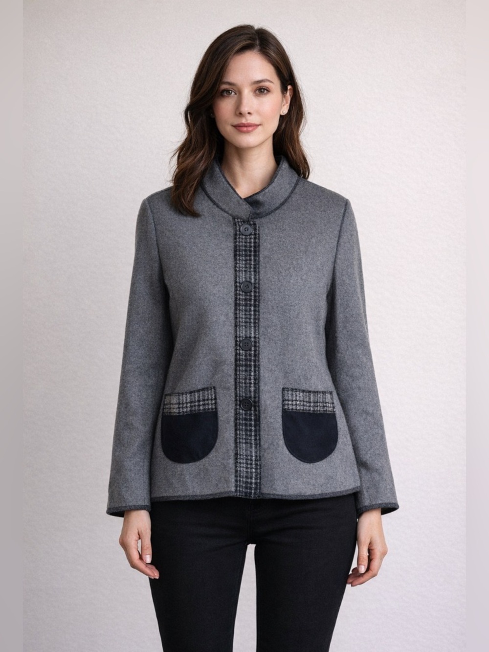 Cameleon Classic Tweet Gray Pea Coat